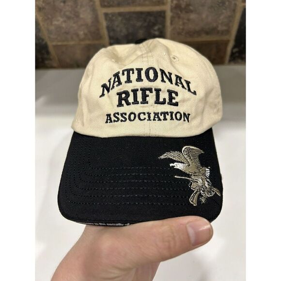 🌼5for$25🌼Men's Hat Cap Tan Black National Rifle Association Gold Eagle - Picture 5 of 7